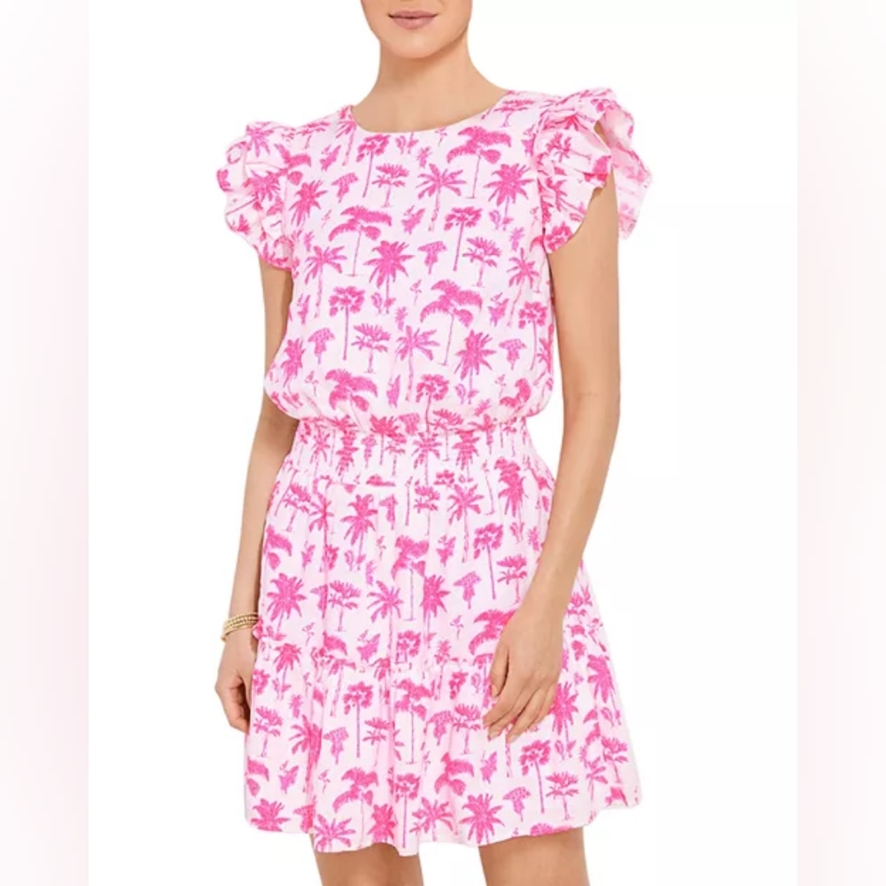 Vineyard Vines Palm Tree Smocked Dress XS
